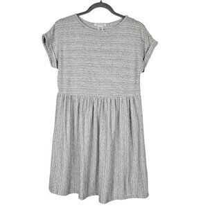 Caution to the Wind Black/White Heather Stripe Fit and Flare Skater Dress Small